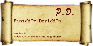 Pintér Dorián névjegykártya